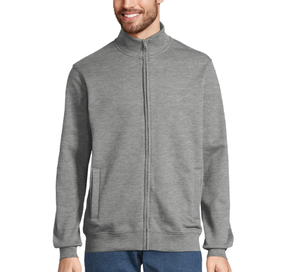 Sweat-shirt en molleton gris pour homme, col montant, coupe classique, décontracté, pour l'automne - Product Image 1