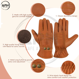 <b>White</b> <b>Leather</b> Driver Gloves Suede Palm Patch Adjustable Wrist Strap Mens Work Hand wear Custom Made Driver Gloves - Product Image 6