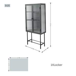 Armoire de rangement moderne en verre mat pour salon avec étagères réglables, options multicolores - Product Image 3