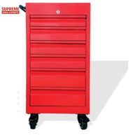 Chariot à outils en acier robuste à 6 tiroirs armoire de rangement d'atelier système de verrouillage central OEM 270kg capacité de charge Garage industriel
