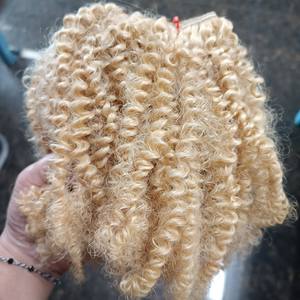 Afro Kinky Curly Hair Bundles 100% cheveux humains vierges et cambodgiens couleur naturelle et blonde pour femmes noires - Product Image 4