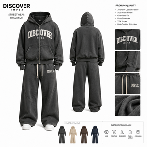 Fabricant de survêtements en marque blanche OEM ODM – Pantalons de survêtement oversize en molleton de coton délavé à l'acide – Streetwear d'hiver haut de gamme en gros - Product Image 5