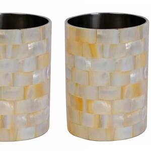 Highest Quality Mother of Pearls Pen Holder and Stand Latest Design Handmade Round Shape Pen Holder and Stand for Sale - Product Image 1