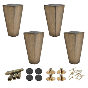 Pieds de canapé en bois massif coniques et hauts, pieds de meubles carrés en bois pour canapé et armoire, design moderne, taille personnalisée - Product Image 5