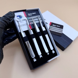 ชุดแหนบต่อขนตา Lucky Lash Tools ทำจากสแตนเลสสตีล พร้อมปลายไฟเบอร์ บรรจุในกล่องพร้อมโลโก้ที่ปรับแต่งได้ - Product Image 3