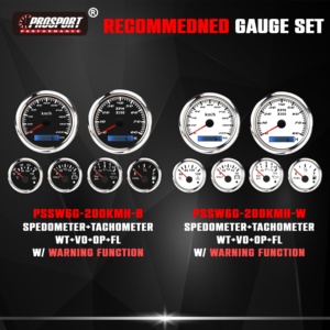 85Mm 52Mm Màu Đen 6 Máy Đo Thiết Lập Không Thấm Nước LED Đèn Nền Điện Đồng Hồ Tốc Độ Đo Tốc Độ Volt Nhiệt Độ Nước Mức Nhiên Liệu - Product Image 6