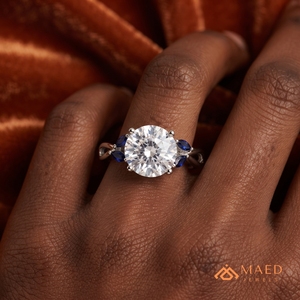 Bague en Moissanite Coupe Ronde, Bijou en Argent pour Femme, Pierre Verte, Motif Feuille, Cadeau de Mariage et Fiançailles, Bijoux Tendance, Élégance - Product Image 5