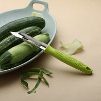 Couteau éplucheur de légumes en acier inoxydable, ensemble de trois pièces, lame à bord droit multi-usages, éplucheur de fruits, ambidextre, en plastique