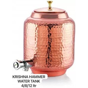 Pot à eau en cuivre avec couvercle, design martelé vintage, grande capacité, pour la maison et les fêtes - Product Image 3