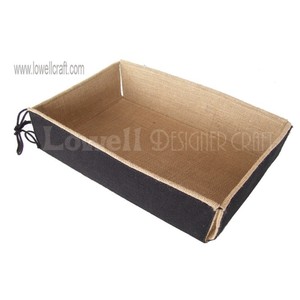 Sac rectangulaire en jute avec cordon de serrage, étui à cosmétiques écologique en jute, plateau de rangement en jute design - Product Image 4