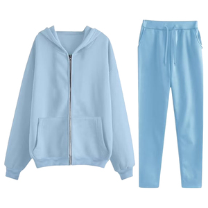 Chándal Deportivo para Mujer con Logotipo Personalizado Bordado en Color Liso, Ropa Urbana, Nuevo Modelo, Chándal Informal para Adultos, 100% Algodón - Product Image 3