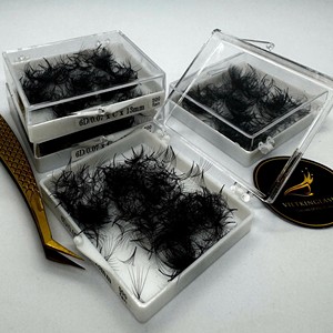 Extensions de cils pré-fabriquées Volume Mega Fans CC/DD/M/L Curl 3D-8D Base étroite Noir Mat Cheveux synthétiques Haute Qualité - Product Image 6