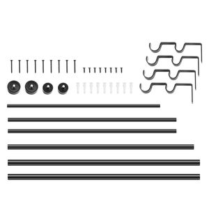 Tringle à rideaux télescopique double de 6 à 12 pieds, tringle à rideaux double de 1 pouce pour fenêtres, longueur personnalisable de 74 à 144 pouces pour fenêtre - Product Image 1