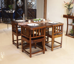 Nuevo Juego de Mesa de Comedor de Madera Maciza de Sheesham de Primera Calidad con Superficie Lisa, 4 Sillas + 1 Mesa, Juego de Comedor Moderno para 4 Personas - Product Image 2