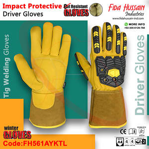 Guantes de conductor sin forro de alta calidad para uso diario Protección contra impactos para invierno Venta al por mayor Guantes de cuero de soldadura Pakistán 2024 - Product Image 4