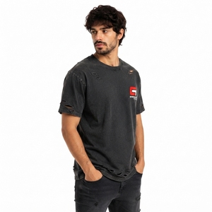 Ropa Casual con Servicio OEM, Fabricante Mayorista de Tallas OEM, Camiseta para Hombre con Etiqueta Privada, Algodón Premium Lavado - Product Image 2