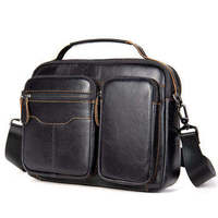 Porte-documents moderne en cuir véritable pour hommes, étanche, nouvelle mode, grande capacité, sac à bandoulière pour ordinateur portable, portable pour les loisirs et le travail