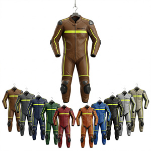 Combinaison de travail industrielle haute visibilité résistante avec bandes réfléchissantes, combinaison de moto en cuir personnalisée de haute qualité - Product Image 1