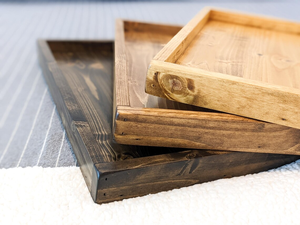 Wooden Single Tier Storage Tray with Handles Dishwasher Safe Classic Design Polished Finish for Kitchen Tableware Use tray - Product Image 4
