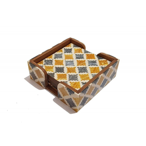 Juego de 4 posavasos clásicos de MDF con revestimiento de esmalte, accesorios de cocina vintage, posavasos para el hogar de blossom craft india - Product Image 3