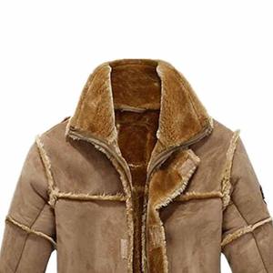Veste en cuir de mouton véritable marron pour homme, modèle 2026, très tendance, 100 % haute qualité, vente en gros, faible MOQ, avec fausse fourrure chauffante sur le devant - Product Image 4
