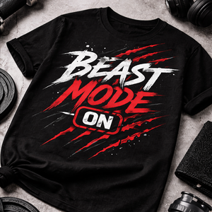 Camiseta Deportiva Personalizada con Estampado Gráfico 'Beast Mode', Unisex, de Algodón, Manga Corta, para Gimnasio, Venta al Por Mayor, OEM, ODM - Product Image 3