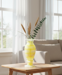 Vase Calice Élégant en Onyx Jaune - Urne en Marbre Mosaïque Faite à la Main pour Décoration de Table de Luxe et Design Intérieur Vibrant - Product Image 3