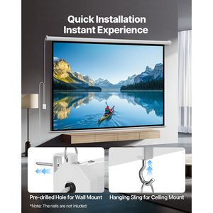 Schermo Elettrico Motorizzato per Proiettore 120 Pollici 4:3/16:9 HD 1080, Montaggio a Parete, Display di Proiezione con Telecomando per Visualizzazione Ottimale - Product Image 5