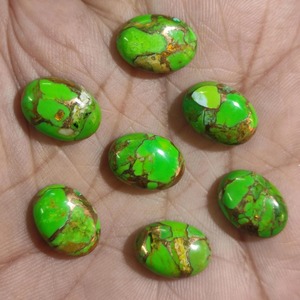Turquoise verte naturelle, taille ovale, cabochon 10x14mm, pierres précieuses en vrac pour bagues, pendentifs et fabrication de bijoux - Product Image 3