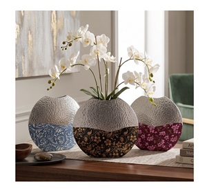 Hot Vantage Modern Luxury Fancy Metal Flower <b>Vase</b> with Enamel Sticker Unique Style Fancy for Home Decoration and Weeding Decor - Product Image 1