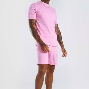 Ensembles de vêtements pour hommes respirants, coupe classique, style streetwear, t-shirts et shorts brodés d'été, coton de haute qualité, OEM - Product Image 5