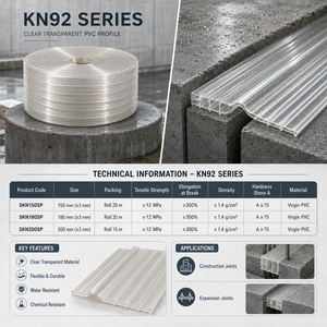 Protect Water Retaining Projects Virgin <b>PVC</b> Sofuco KN92 Internal Waterproof Barrier Heat Weldable Transparent Profile - Product Image 4