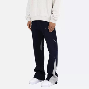 Pantalon de survêtement streetwear personnalisé, coupe évasée style hip-hop, 100% coton, ample, pour homme - Product Image 5