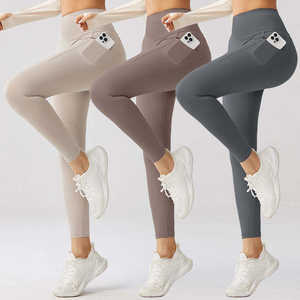 Leggings de sport taille haute pour femme, avec poches, pour la course et le fitness, collection 2025, vente en gros - Product Image 4