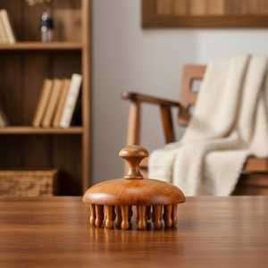 Peigne de massage rond en bois, peigne écologique à dents larges, peigne antistatique multi-usages pour hommes et femmes, cadeaux, vente en gros - Product Image 1