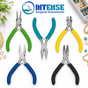 Juego Profesional de 5 Alicates para Joyería: Alicates de Punta Redonda, Alicates de Punta Plana, Alicates de Corte Lateral, Alicates de Punta Curva, Herramientas para Fabricación de Joyería - Product Image 1