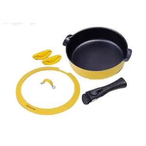 RB-1722 ToMay IH padella antiaderente multiuso a 2 vie pentola calda padella 24cm manico staccabile giallo pentole