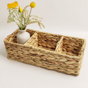 Cesta Organizadora Decorativa de Jacinto de Agua, Hecha a Mano, de Lujo, de Origen Sostenible, Ligera, Ecológica, de Alta Calidad, Venta al Por Mayor - Product Image 1