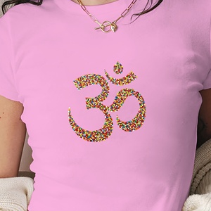 Symbole Om avec des cercles t-shirt court mode femme - Product Image 1