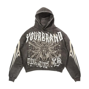 Trending Men's Customize DTF Printing Eco-Friendly 100% Cotton Winter Streetwear Plus Size Solid Hooded Sweatshirt Quick-Drying - Product Image 6