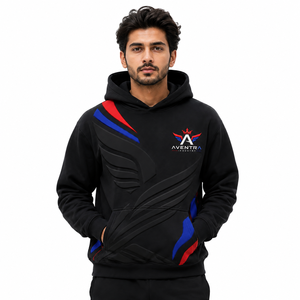Sudadera con Capucha Personalizada con Estampado Puff, Material de Algodón Grueso, Estampado Gráfico en 3D, Capucha con Cordón, Bolsillo Tipo Canguro, Corte Holgado - Product Image 1