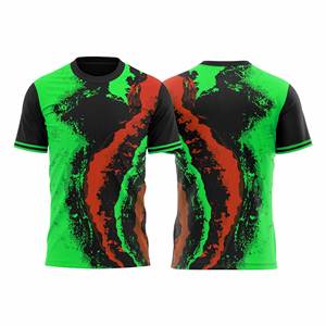 Chemise de chasse pour homme à manches courtes, imprimée par sublimation, respirante, en polyester, motif orange, bleu, noir, pour l'été - Product Image 4