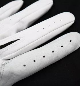 Guante de golf verde y blanco de cuero genuino para mano derecha, transpirable, con cierre de velcro, guante deportivo unisex. - Product Image 5