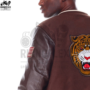 Custom Leather Sleeves Chenille Embroidery Baseball Letterman Varsity <b>Jackets</b> Plus Size Letterman Wool Varsity <b>Jackets</b> For <b>Men</b> - Product Image 2