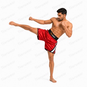 Professional Boxing Fight Shorts 170 GSM Polyester Spandex Stretch Quick Dry Muay Thai Kickboxing MMA Training Trunks Custom <b>Log</b> - Product Image 4