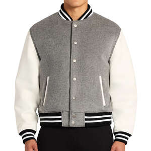 Chaqueta de Béisbol Varsity Vintage Personalizada para Hombre, Diseño de Cuero con Parches de Graffiti a la Moda, Bordado con Pedrería, Estilo Urbano - Product Image 3