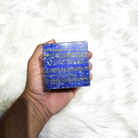 Cube de pierres précieuses naturelles de haute qualité en Agate et Lapis Lazuli 60mm – Qualité supérieure pour la décoration intérieure, sculpture à effet d'ombre au toucher réel, art populaire sur le thème de l'amour