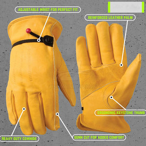 Gants de travail en cuir personnalisés avec logo, à bas prix, pour la sécurité des mains des hommes. - Product Image 6