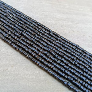 Perles de pierres précieuses en spinelle noire naturelle lisses Heishi Tyre 4mm 7mm, prix de gros en vrac pour la fabrication de bijoux et de bracelets - Product Image 3