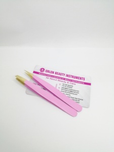 Custom Color Coated With Gold Plated Tips Eyebrow Tweezers Stainless Steel Custom Logo Tweezers Eyelash/Eyebrow Spring Scissor - Product Image 6